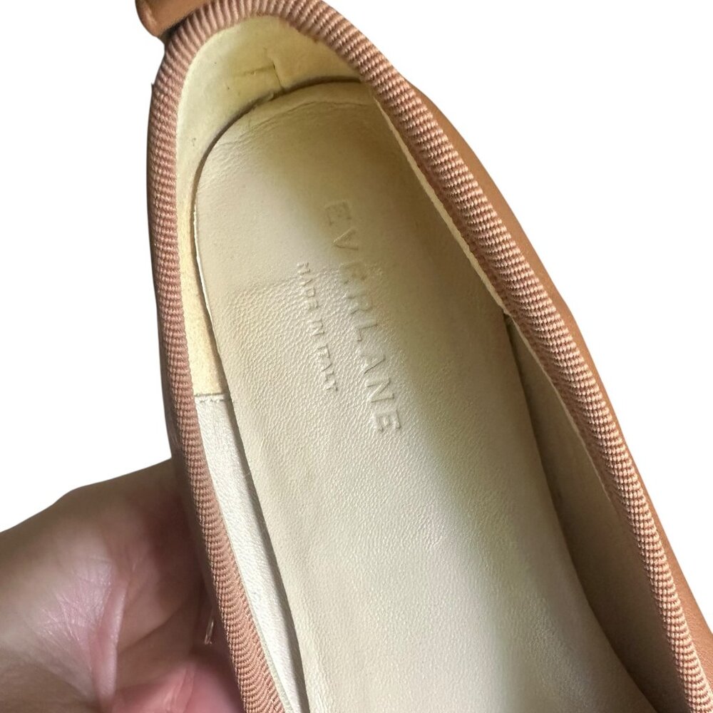 Everlane Women's Tan Leather Ballet Flats - Picture 3 of 9
